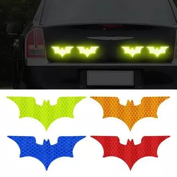 3 шт./ комплект светоотражающая наклейка для автомобиля летучая мышь электромобиль предупреждающие наклейки безопасные ночные шлемы декоративные наклейки аксессуары для автомобиля красный