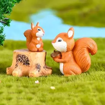 3Pcs/Set Белка Животное Модель Художественные Ремесла DIY Миниатюрный Пейзажный Декор Сада