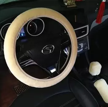 3Pcs/Set Car Soft Steering Plush Wheel Cover Handbrake Accessory Automotive Interior Case чёрный