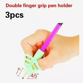 3PCS/Set Children Silicone Pencil Holder Pen Two Finger Writing Aid Grip Posture Correction Tool Students Kids Writing Supplies