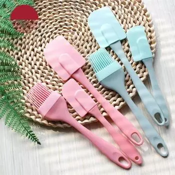 3PCS Set Cream Scraper Bread Cake Butter Silicone Spatula Mixer Oil Brush Kitchen Baking Tool Set синий