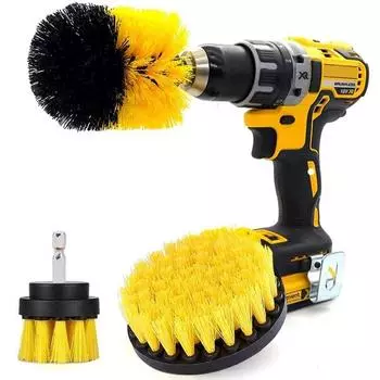 3PCs set Electric scrubber brush drill brush kit 2/3.5/4 plastic round cleaning brush for carpet glass car tires nylon brushes