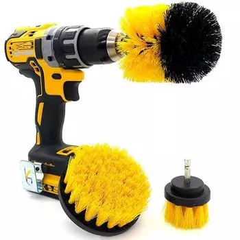 3PCs set Electric scrubber brush drill brush kit plastic round cleaning brush for carpet glass car tires nylon brushes 2/3.5/4