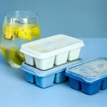 3Pcs/Set Ice Mold Mini Sealed Cover Blue Small Size Ice Tray for Kitchen синий