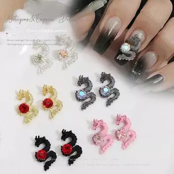 3Pcs/set Manicure Ornaments Dragon Nail Accessories Dragon Nail Rhinestones Nail Salon HY1576