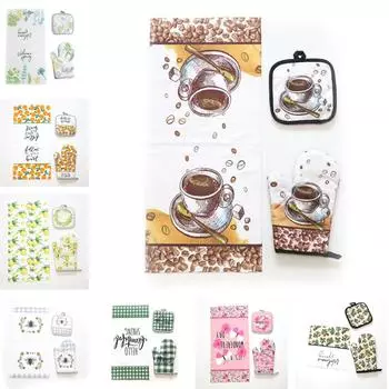 3Pcs/set Microwave Oven Glove Insulation Pad Cleaning Towel Kitchen Tool Anti-Scald Baking Utensils