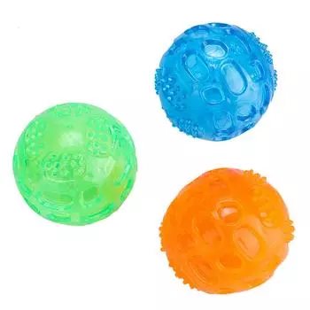 3Pcs/set Pet Dog Squeaky Chewing Ball Toy Puppy Cleaning Teeth Balls