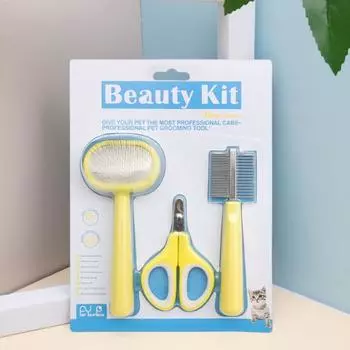 3 шт./компл. щетка для волос для домашних животных, острые ножницы для ногтей, расческа, эргономичная портативная расческа для удаления спутанного меха кошки