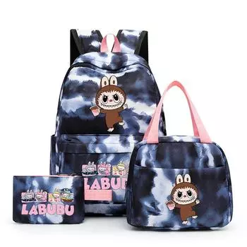 3Pcs/set Printed Backpack with Lunch Bag Pencil Case Student Teenager Boy Girl Bagpack Women s Backpack Set Travel Bag