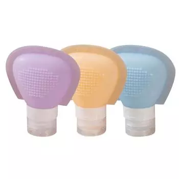 3Pcs/Set Silicone Lotion Container 60ML/90ML Shower Gel Lotion Bottle Shampoo Sub-Bottling Travel 90ML-Stickers