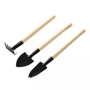 3Pcs/Set Small Garden Tools Mini Gardening Shovel Trowel Hand Rake Heavy Duty Coated Plant Care Tools for Succulents Bonsai Potted Plants A