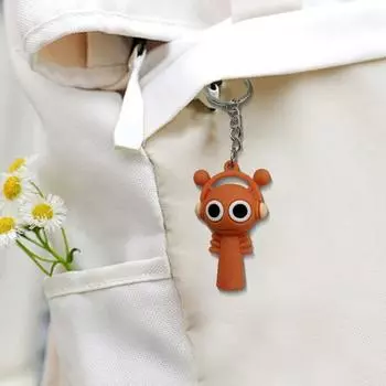 3Pcs Silicone Cartoon Shape Keychain Pendant Cute Keyring Charm Bags Backpacks Accessories