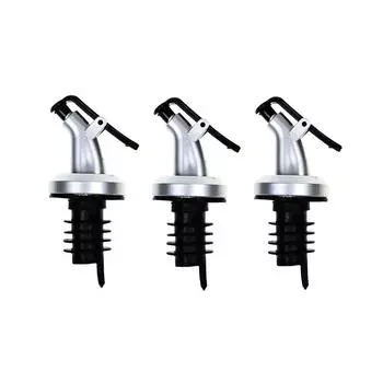 3PCS Silver Household Kitchen Seasoning Bottles Soy Sauce Vinegar Bottles Mouth Stoppers No Oil Leakage No Oil Hanging Tools