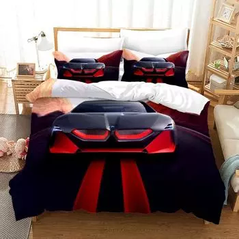 3PCS Single-sided Printed Series Luxury Car Duvet Cover Bedding Set for Kids Comfortable Breathable Sheet Baby Bedspreads 70x133cm 2pcs