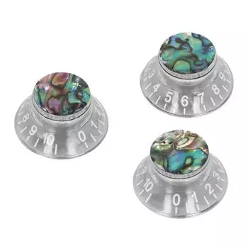3 шт. Spline Top Hat Volume Tone Knob для электрогитары Les Paul, запасные части, прозрачные с