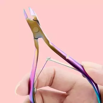 3pcs Stainless Steel Cuticle Nipper and Pusher Set - Rainbow Color - Manicure Tool Kit for Fingernails and Toenails