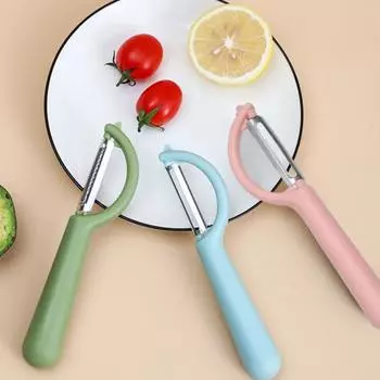 3 шт. овощечистка из нержавеющей стали с длинной ручкой, удобная ручка, острый нож, многофункциональный гаджет для быстрой очистки овощей, фруктов, дыни, картофеля, моркови розовый