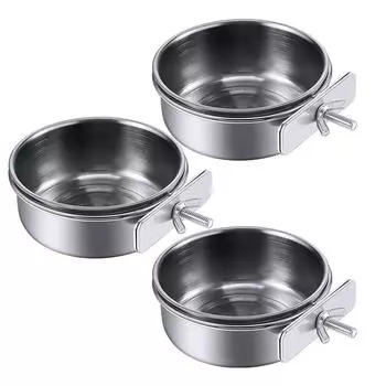 3pcs Stainless Steel Materials Ensure Durable And Long-Lasting Bird Feeders Window Bird Feeder Parrot Food Bowl small diameter 10* d