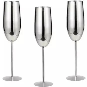 3PCS Stainless Steel Tall Wine Glasses , Elegant modern design, 18oz, can be used for Valentine s Day gift and home use