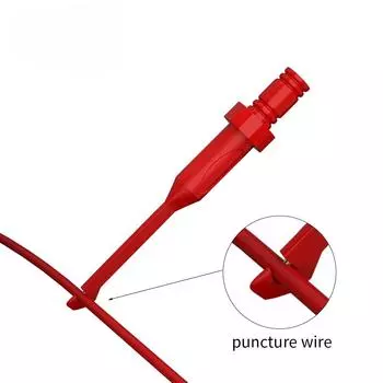 3pcs Test Probe Clip Non-Destructive Wire-Piercing Back Probe Pins 4MM Jack Puncture Test Hook Tool Voltage and current tester red-1pcs