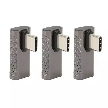 3Pcs USB C Right Angle Adapter Female to Male 20Gbps 8K 60Hz Middle Bend Type C 4.0 Adapter for PC