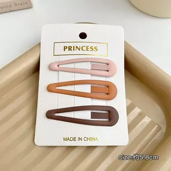 3Pcs Vintage Frosted Geometry Ornamentr Hair Clips for Women Girls Sweet Lovely Stars Heart Hairpins Hair Accessories