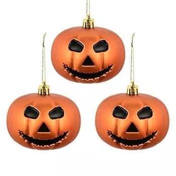 3pcs Vintage Halloween Pumpkin Hangings Ball Spooky Halloween Tree Decorations Ghost Festival Style 2