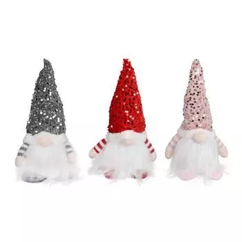 3PCS Xmas Gnome with Light Sequin Hat Faceless Gnome Dolls for Home Indoor Holiday Festival Decorati