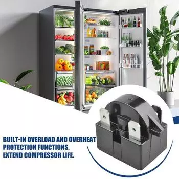 3PIN клеммы пускатель компрессора холодильника 220 В 12 Ом универсальный простой монтаж пускатель детали холодильника чёрный