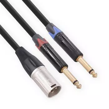 3pin XLR на двойной 6,35 мм кабель профессиональный аудио кабель для микрофонного микшера усилителя U 1m