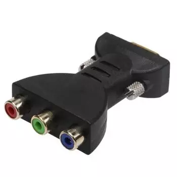 3RCA RGB Female to HD 15-Pin VGA Style Component Video Jack Adapter Converter CHINA