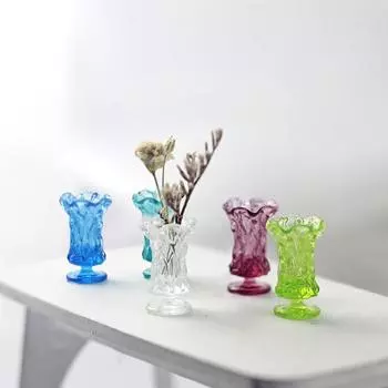 3шт 1:12 1:6 миниатюрных ваз из цветной смолы, миниатюрная ваза, имитирующая мини-вазу из смолы