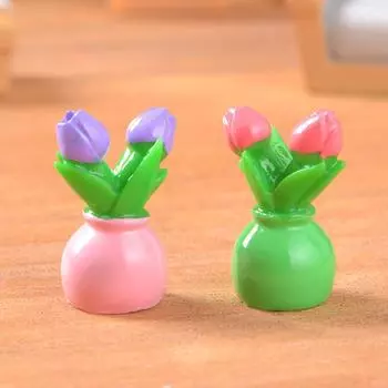 3шт 1:12 кукольных домиков, миниатюрный тюльпан, горшечный цветок, цветочный горшок, бонсай, сад, модель дома, декор, игрушка, кукольный дом, аксессуары