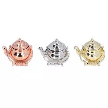 3шт 1:12 Кукольный Миниатюрный Чайник Модель Миниатюрный Чайник Реалистичный Кукольный Дом Сцена Аксессуар