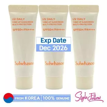 3шт/30мл_[SULWHASOO] UV Daily Tone Up Солнцезащитный крем с мультизащитой 10мл (SPF50 + / PA ++++) Образец 10ml X 3pcs (30ml)