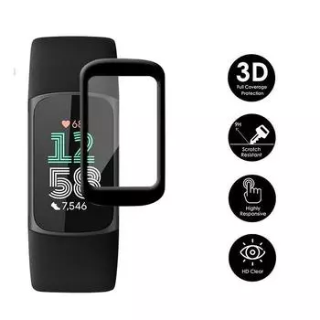 3шт 3D изогнутый край защитный экран для Fitbit Charge 5 / Charge 6 Smart Watch полное покрытие мягкая защитная пленка не стекло For Fitbit Charger 6 1PCS прозрачный