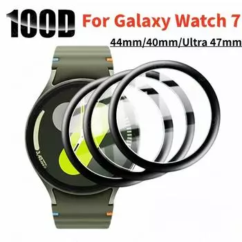 3шт 3D пленка для Samsung Galaxy Watch 7 Ultra 47мм 44мм 40мм Защитная пленка от царапин для Samsung Watch 7 6 Мягкая пленка Galaxy Watch 7 Ultra чёрный