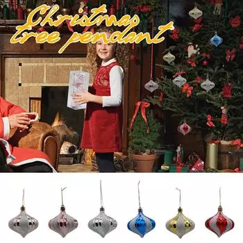 3шт 6-цветные рождественские украшения Рождественская елка Подвеска Украшения Реквизит синий