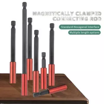 3шт быстросъемный держатель бит 1/4 держатель сверла отвертки магнитный шестигранный хвостовик удлинитель стержня гнездо для винтовых бит чёрный