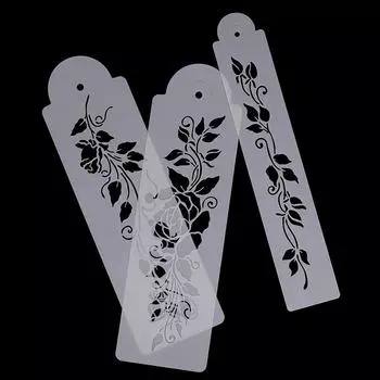 3шт дерево виноградная лоза листья помадка торт трафарет плесень границы кружево декор сахарное ремесло