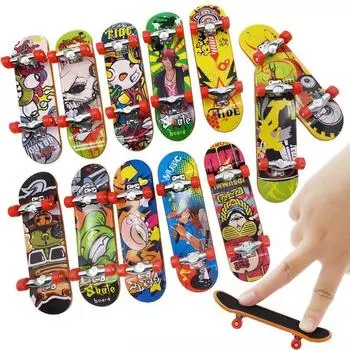 3шт Fingerboard Finger Scooter Mini Skateboard Deck Alloy/Пластик Антистресс Tech Bracket Настольная панель Non Toys Training 3pcs разноцветный