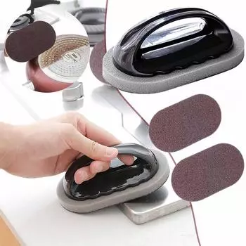 3шт губка кухонная щетка для мытья посуды с ручкой, инструмент для чистки раковины кастрюли скребки для посуды щетка для очистки ванной комнаты дезактивация 1PCS