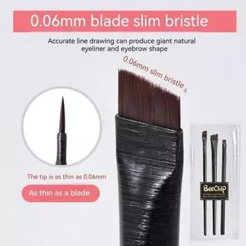 3шт кисть для макияжа контура бровей подводка для глаз супер мягкое волокно удобный захват мягкий и естественный макияж кисть для подводки глаз