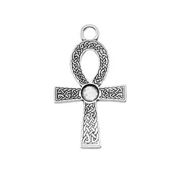3шт ключ жизни Анк крест подвески античное серебро цвет цинковый сплав 27х47мм
