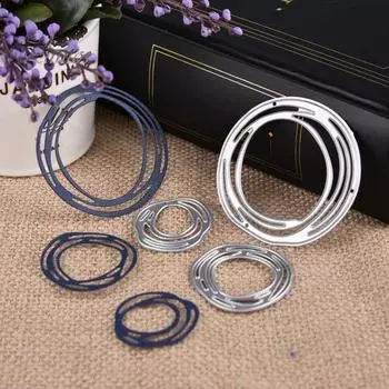 3шт круг металлические штампы DIY скрапбукинг тиснение карты альбом трафарет серебряный