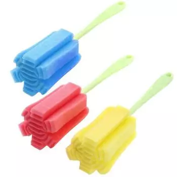 3шт кухонная бутылка для вина, кофе, чай, стеклянная чашка, губка, щетка для чистки, инструмент