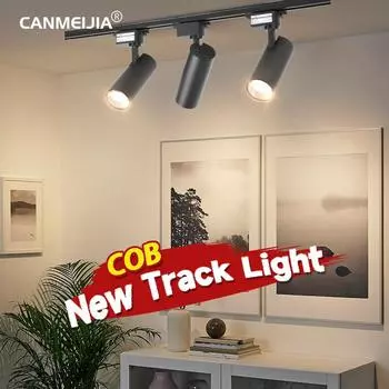 (3шт лампы+рейка 1м) 1 компл. светодиодный трековый светильник 30 Вт 40 Вт COB светодиодный прожектор потолочный светильник трековый светильник алюминиевый потолочный светильник для выставки магазина одежды 30W Cold White белый
