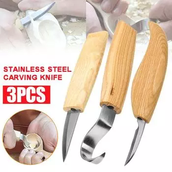 3шт ложка резьба по дереву крючок нож резак резьба по дереву ремесло ручные инструменты