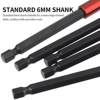 3шт магнитный держатель удлинителя сверла для ударного гайковерта, 14 шестигранный хвостовик S2 сталь магнитный чёрный/красный