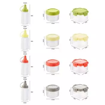 3шт мини-бутылка для салата, контейнеры для заправки, уличный кухонный инструмент для барбекю серый